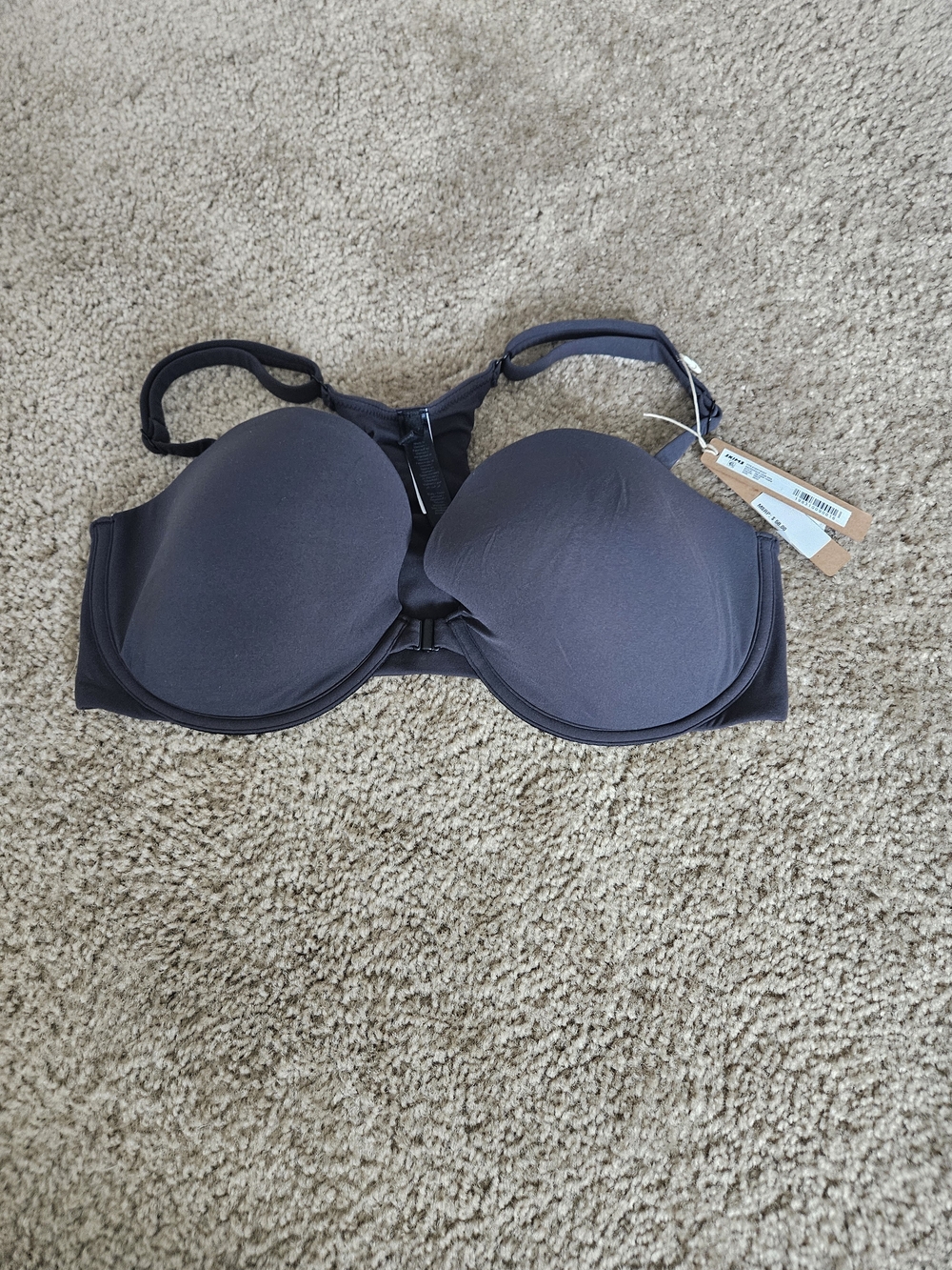 Skims 38DD Seamless Racerback  T-Shirt Bra - Black